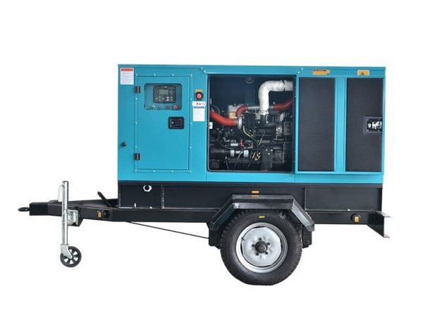 Mobile trailer type electric power silent diesel generator